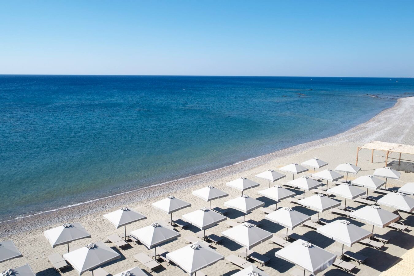 The immaculate shore of H Hotels Collection Kiotari Beach Hotels, Rhodes