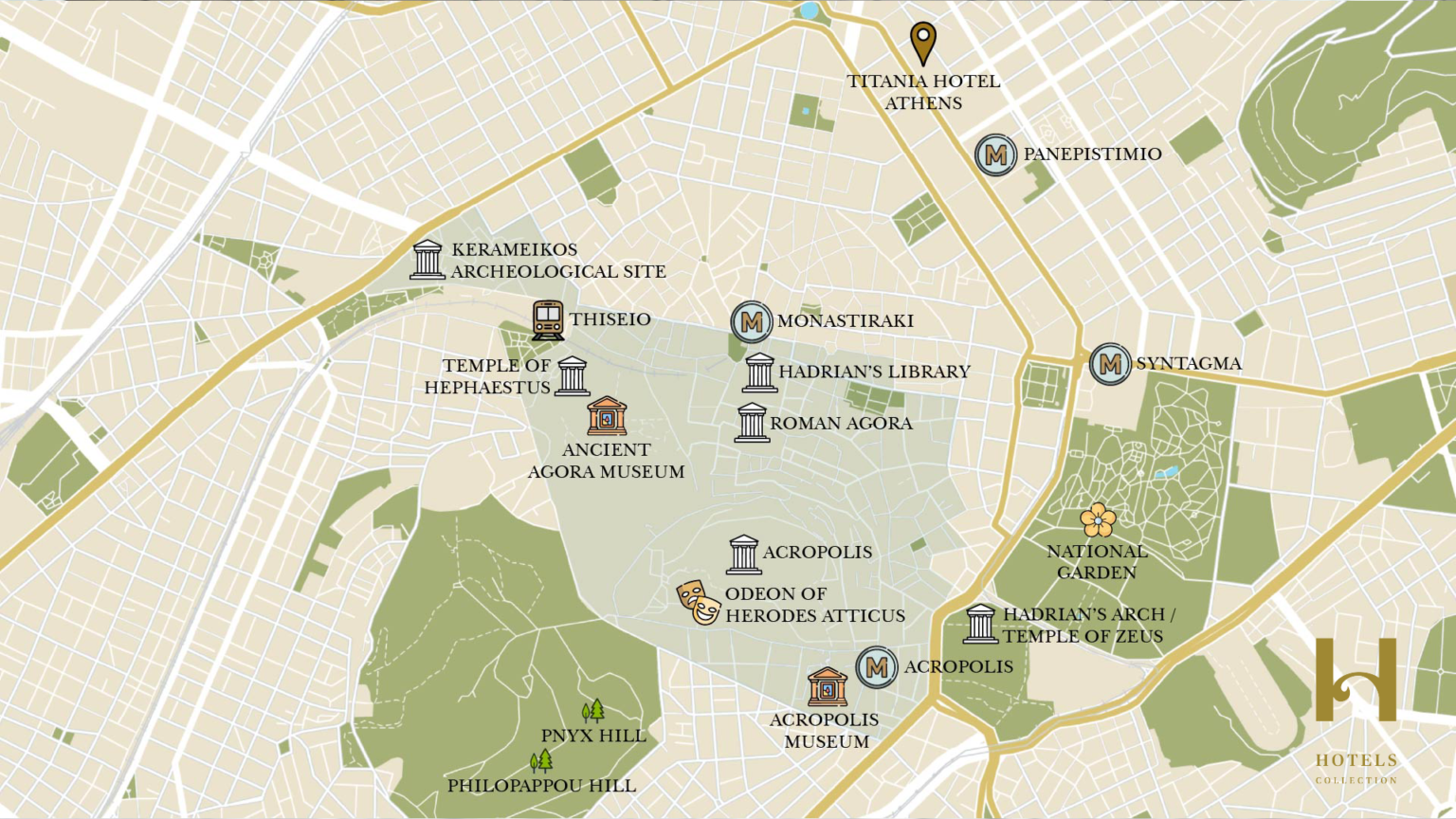 Central Athens Metro Map & Top Attractions - H Hotels Collection
