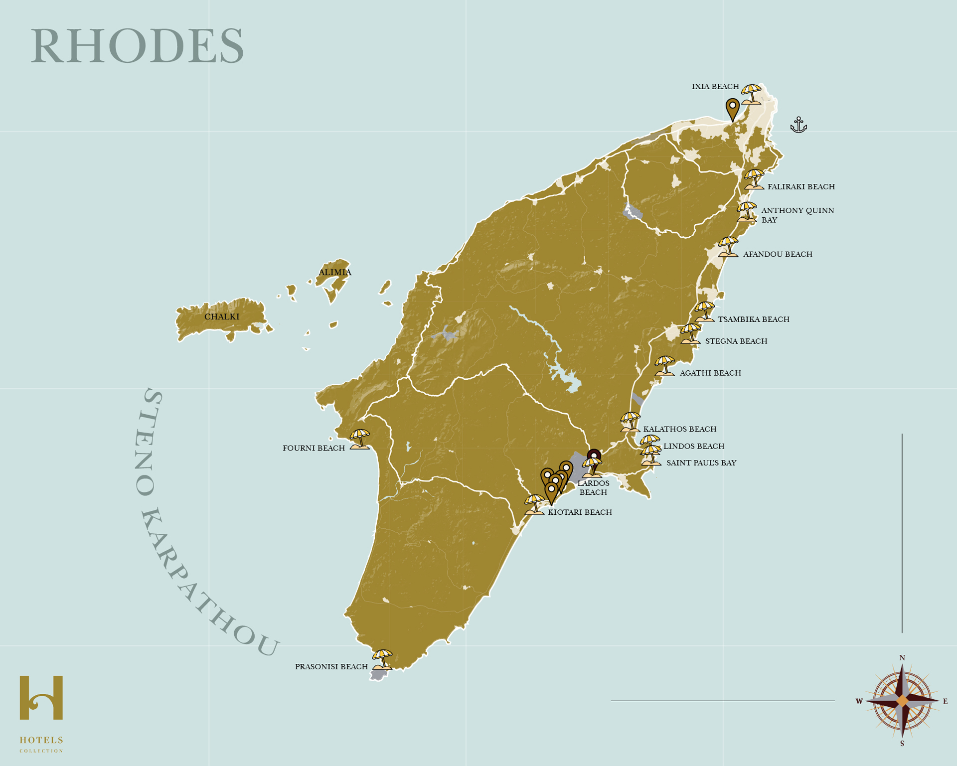 Top 14 Rhodes Beaches Map H Hotels Collection