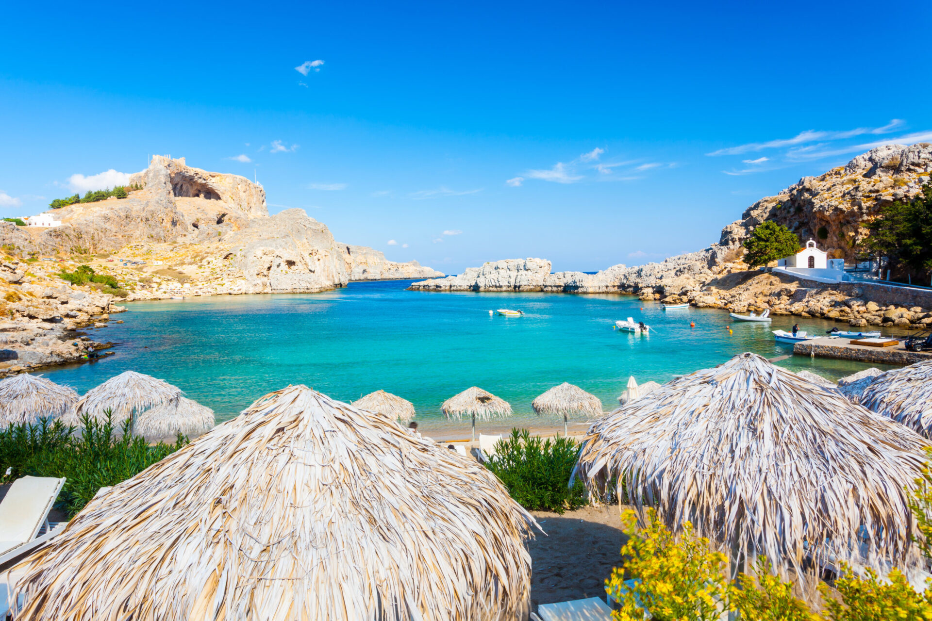 St. Paul's Bay is often ranked among the nicest beaches in Rhodes. 