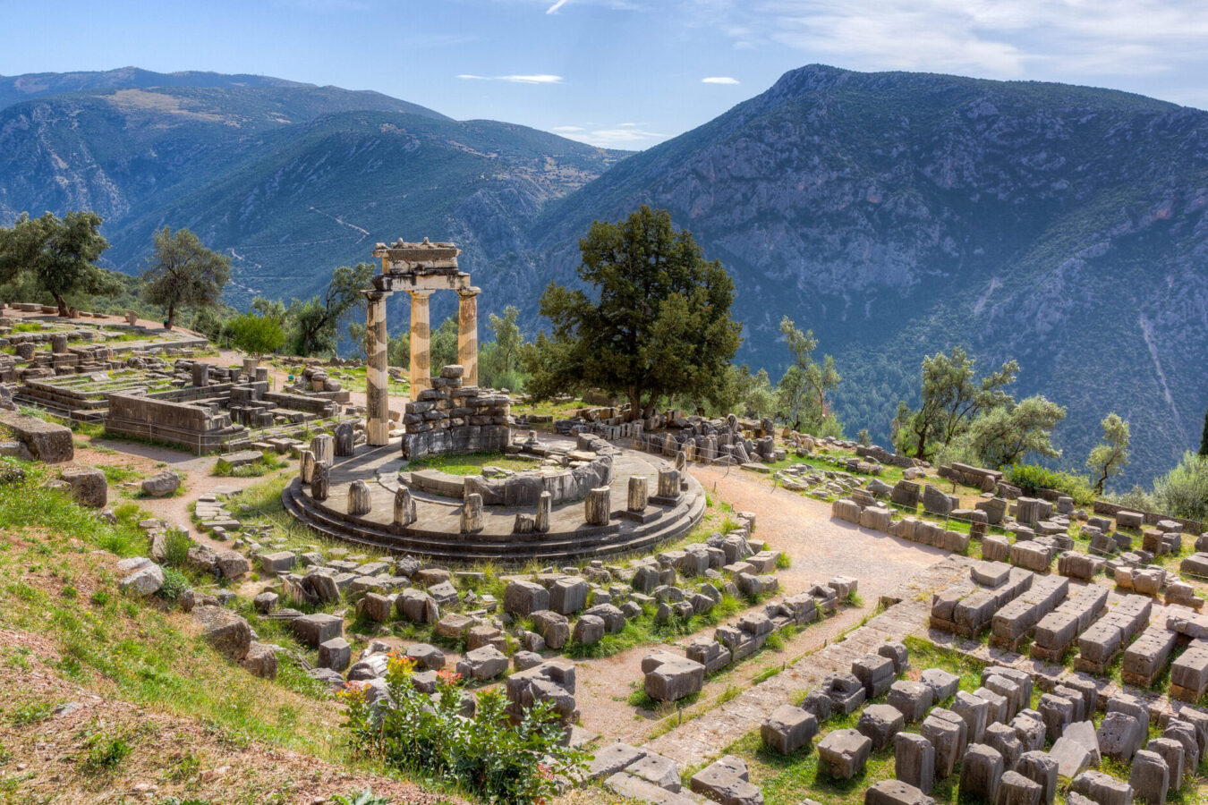 Sanctuary of Athena Pronaia in ancient Delphi, the perfect destination for Autumn Weekend Trips from Athens.