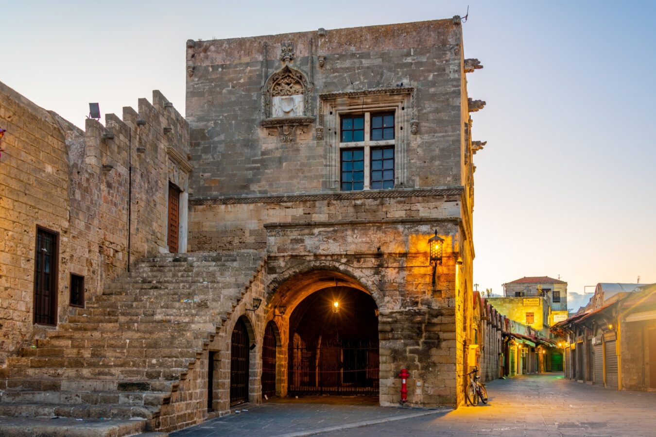 Soft Autumn light gracing the Medieval ruins of the Old Town that brims with various cultural activities in Rhodes in Autumn.
