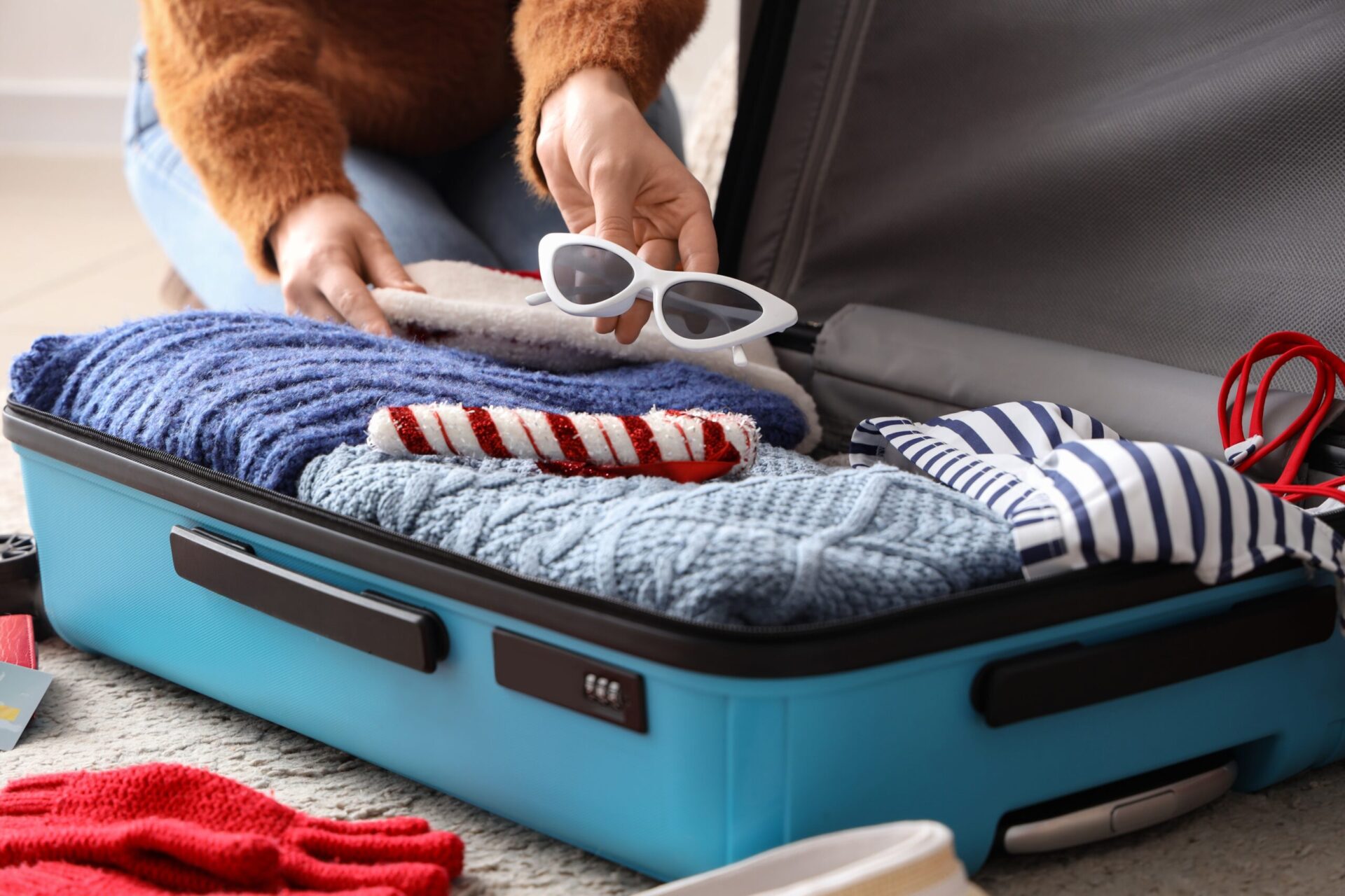 Packing for warm winter sun holidays in Greece means not forgetting sunglasses.