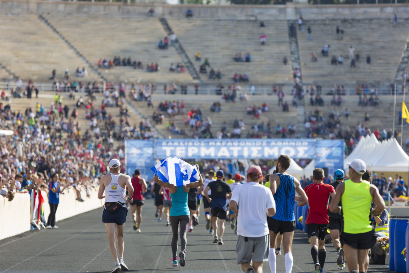 Runners of the Athens marathon at the finish line can enjoy a restful stay at Titania Hotel Athens.